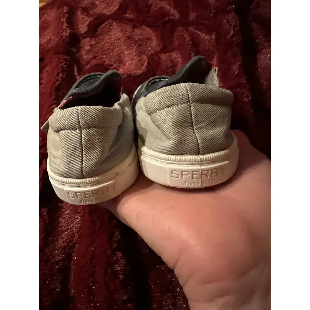 Sperry Top-Sider Boys Salty Washable Navy/Grey Sneaker Slip on Size 9M toddler